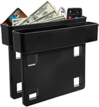 Lebogner Between Car Seat Gap Filler Organizer, 2 Pack Side Of Center Console Storage Box For Money, CellPhone, Coins and Keys, Multifunction Crevice Pocket Caddy Catcher, Vehicle Interior Accessories