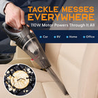 THISWORX Car Vacuum Cleaner - Portable, High Power, Handheld Vacuums w/ 3 Attachments, 16 Ft Cord & Bag - 12v, Auto Accessories Kit for Interior Detailing - Black