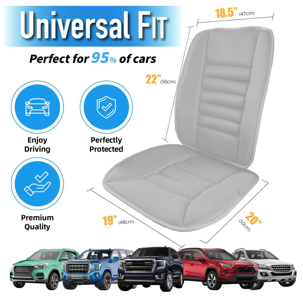 Lofty Aim Car Seat Cushion with Back Support Pillow, Comfy Lumbar Support & Seat Cushion, Memory Foam Driving Pillow for Back-Sciatica Pain Relief, Auto Pad Suitable for Car, Truck, SUV - Black