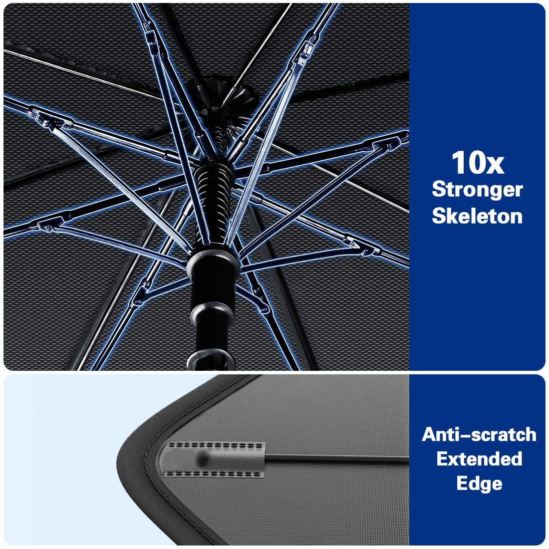 2026 Windshield Sun Shade Umbrella, Foldable Car Umbrella Sunshade with UV Block Car Front Window (Heat Insulation Protection) for Auto Windshield Covers Blackout Trucks Cars (Large)