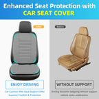 Lofty Aim Car Seat Cushion with Back Support Pillow, Comfy Lumbar Support & Seat Cushion, Memory Foam Driving Pillow for Back-Sciatica Pain Relief, Auto Pad Suitable for Car, Truck, SUV - Black
