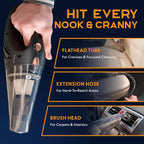 THISWORX Car Vacuum Cleaner - Portable, High Power, Handheld Vacuums w/ 3 Attachments, 16 Ft Cord & Bag - 12v, Auto Accessories Kit for Interior Detailing - Black