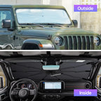 2026 Windshield Sun Shade Umbrella, Foldable Car Umbrella Sunshade with UV Block Car Front Window (Heat Insulation Protection) for Auto Windshield Covers Blackout Trucks Cars (Large)