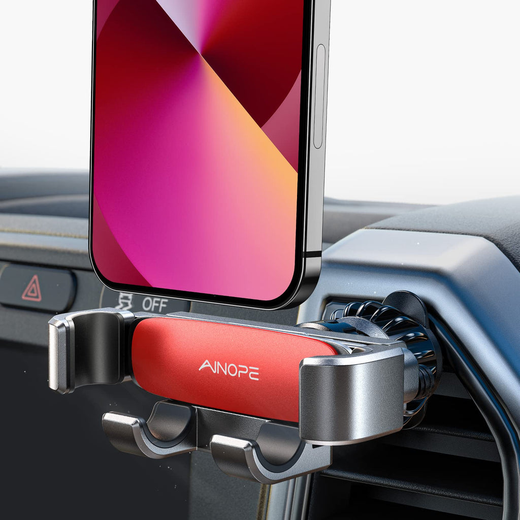 AINOPE Car Vent Phone Mount Holder for iPhone 17 Pro Max Car Mount [Drop-in Grip] Phone Holders for Your Car Air Vent Interior Accessories Gifts for Men for iPhone 17 Pro Max 16 15 14 Galaxy S26