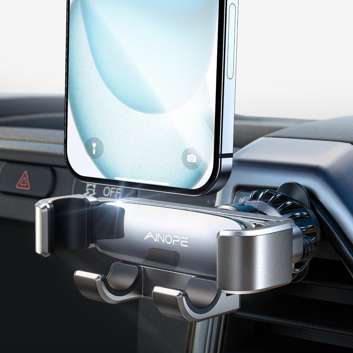 AINOPE Car Vent Phone Mount Holder for iPhone 17 Pro Max Car Mount [Drop-in Grip] Phone Holders for Your Car Air Vent Interior Accessories Gifts for Men for iPhone 17 Pro Max 16 15 14 Galaxy S26