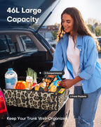 HOTOR Trunk Organizer - Car Organizer, Foldable Trunk organizer for SUVs & Sedans, Sturdy Car Organization for Car Accessories, Tools, Sundries, Black, 2 Compartments, 21.3"×12.6"×10.6"