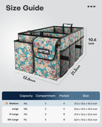 HOTOR Trunk Organizer - Car Organizer, Foldable Trunk organizer for SUVs & Sedans, Sturdy Car Organization for Car Accessories, Tools, Sundries, Black, 2 Compartments, 21.3"×12.6"×10.6"