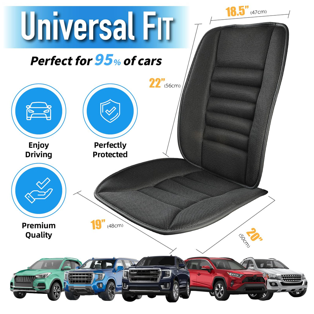 Lofty Aim Car Seat Cushion with Back Support Pillow, Comfy Lumbar Support & Seat Cushion, Memory Foam Driving Pillow for Back-Sciatica Pain Relief, Auto Pad Suitable for Car, Truck, SUV - Black