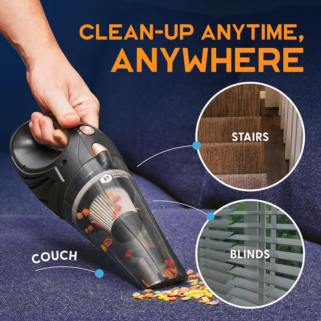 THISWORX Car Vacuum Cleaner - Portable, High Power, Handheld Vacuums w/ 3 Attachments, 16 Ft Cord & Bag - 12v, Auto Accessories Kit for Interior Detailing - Black