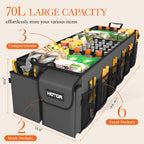 HOTOR Trunk Organizer - Car Organizer, Foldable Trunk organizer for SUVs & Sedans, Sturdy Car Organization for Car Accessories, Tools, Sundries, Black, 2 Compartments, 21.3"×12.6"×10.6"