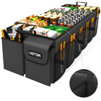 HOTOR Trunk Organizer - Car Organizer, Foldable Trunk organizer for SUVs & Sedans, Sturdy Car Organization for Car Accessories, Tools, Sundries, Black, 2 Compartments, 21.3"×12.6"×10.6"