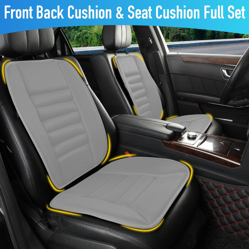 Lofty Aim Car Seat Cushion with Back Support Pillow, Comfy Lumbar Support & Seat Cushion, Memory Foam Driving Pillow for Back-Sciatica Pain Relief, Auto Pad Suitable for Car, Truck, SUV - Black